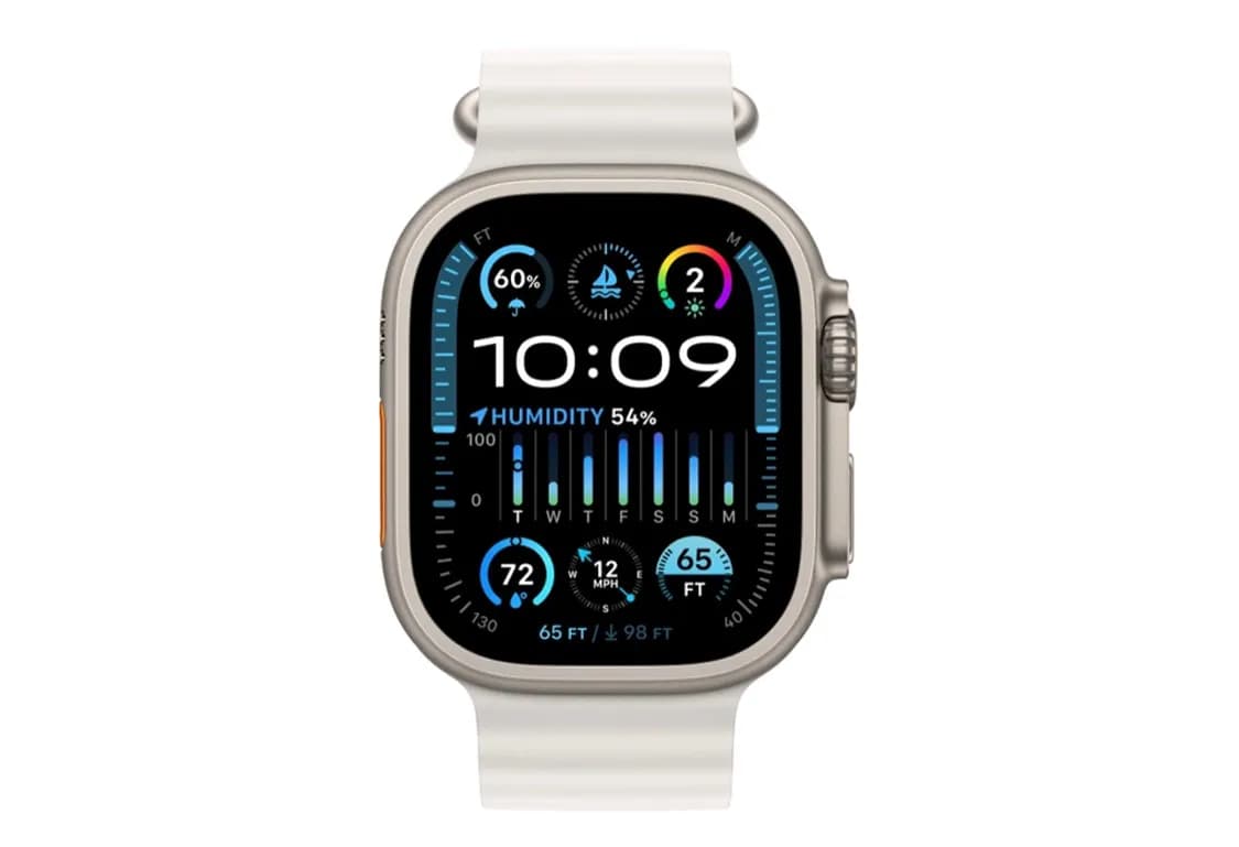 Apple Watch Ultra 2 49mm titanium case with white  ocean band-1