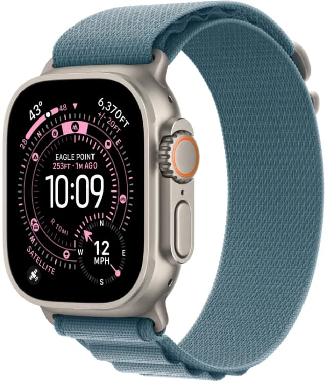 Apple Watch Ultra 3 49mm Natural Titanium Light Blue Alpine Loop