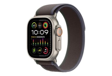 Apple Watch Ultra 2 49mm titanium case with blue/black trail loop-1