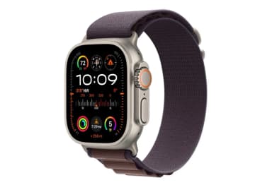 Apple Watch Ultra 2 49mm titanium case with indigo alpine loop-1