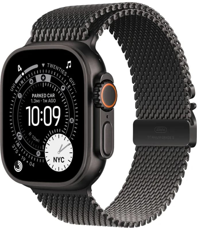 Apple Watch Ultra 3 49mm Black Titanium Milanese Loop -0