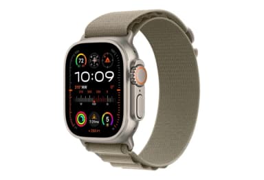 Apple Watch Ultra 2 49mm titanium case with olive alpine loop-1