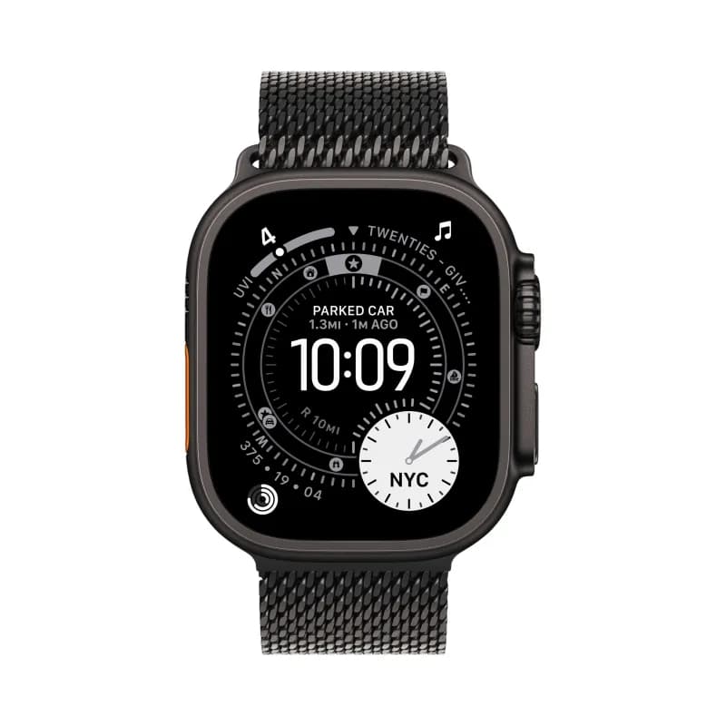 Apple Watch Ultra 3 49mm Black Titanium Milanese Loop -1