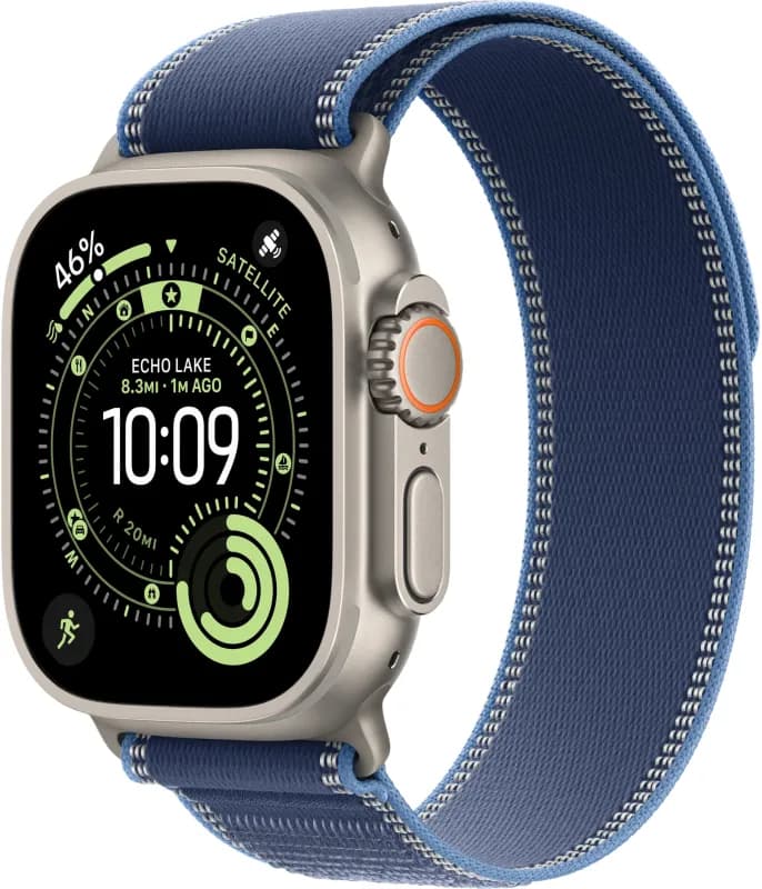 Apple Watch Ultra 3 49mm Natural Titanium Bright Blue Trail Loop-1