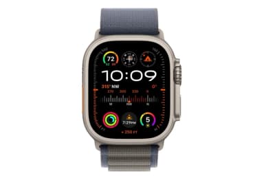 Apple Watch Ultra 2 49mm titanium case with blue alpine loop-2