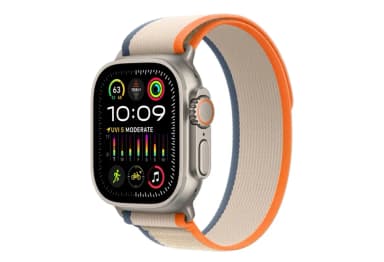 Apple Watch Ultra 2 49mm titanium case with orange/beige trail loop-1